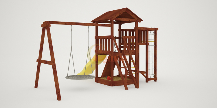 Wooden playground  Mahogany 3 swing 