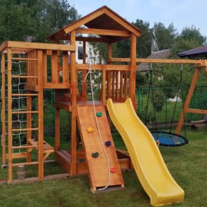 Wooden playground  Mahogany 3 swing 