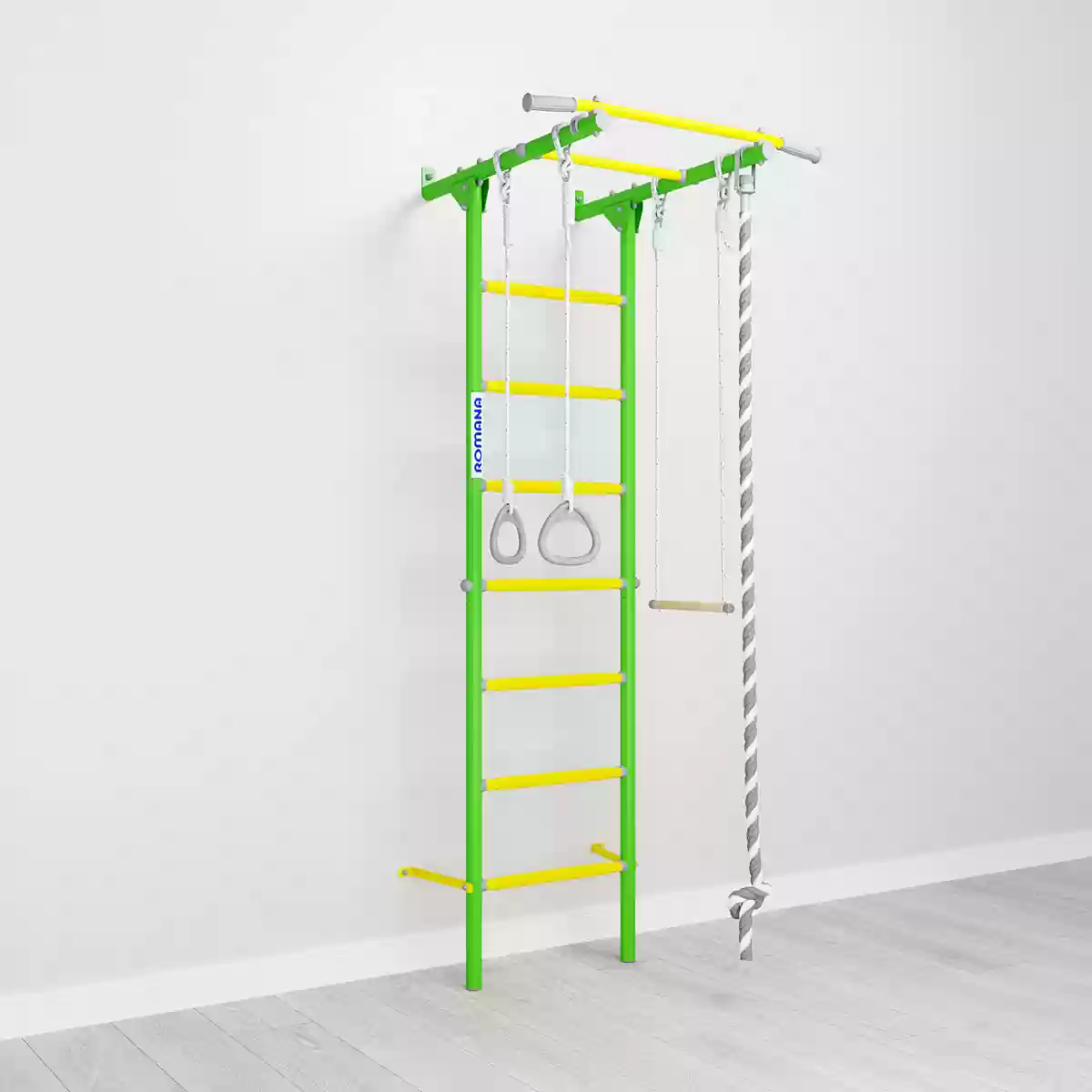 Romana S1 շվեդական պատ սպիտակ, կապույտ, կանաչ, մոխրագույն