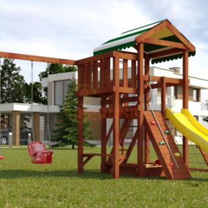 Wooden playground  Mahogany 2 swing