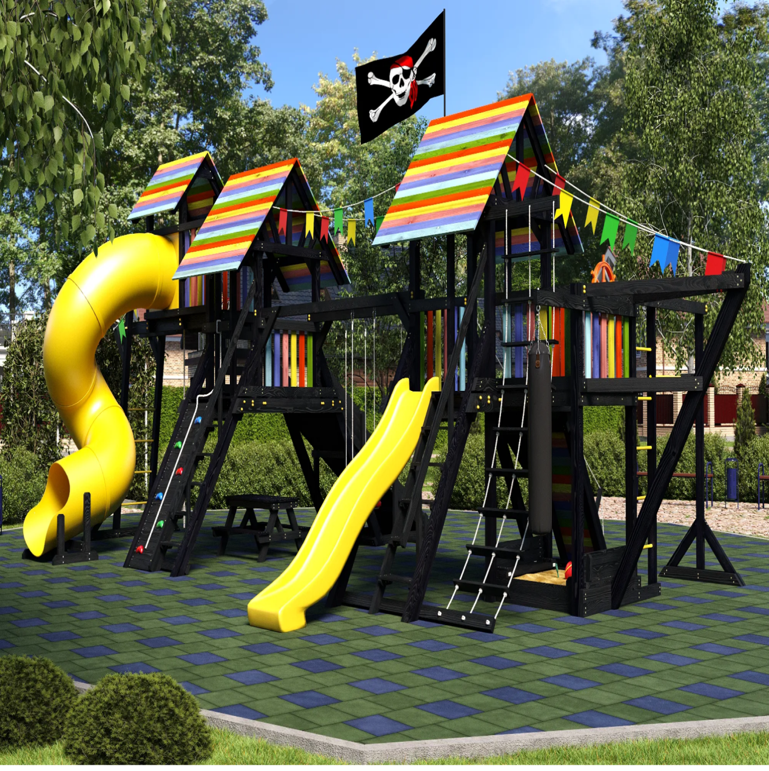 Wooden playground BLACK 9