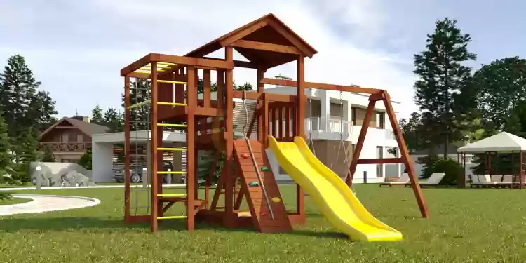 Փայտյա խաղահրապարակ Maxagon 3 ճոճանակով