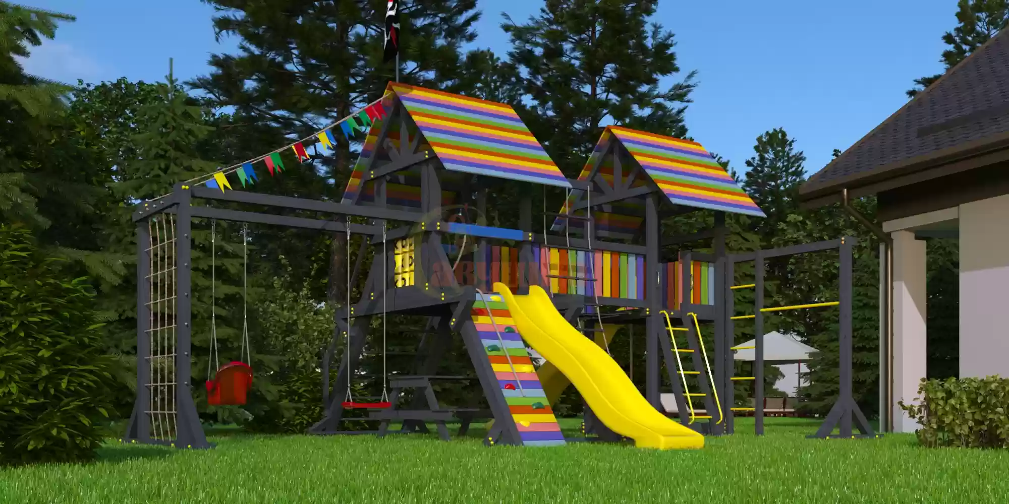 Փայտյա խաղահրապարակ BLACK 1