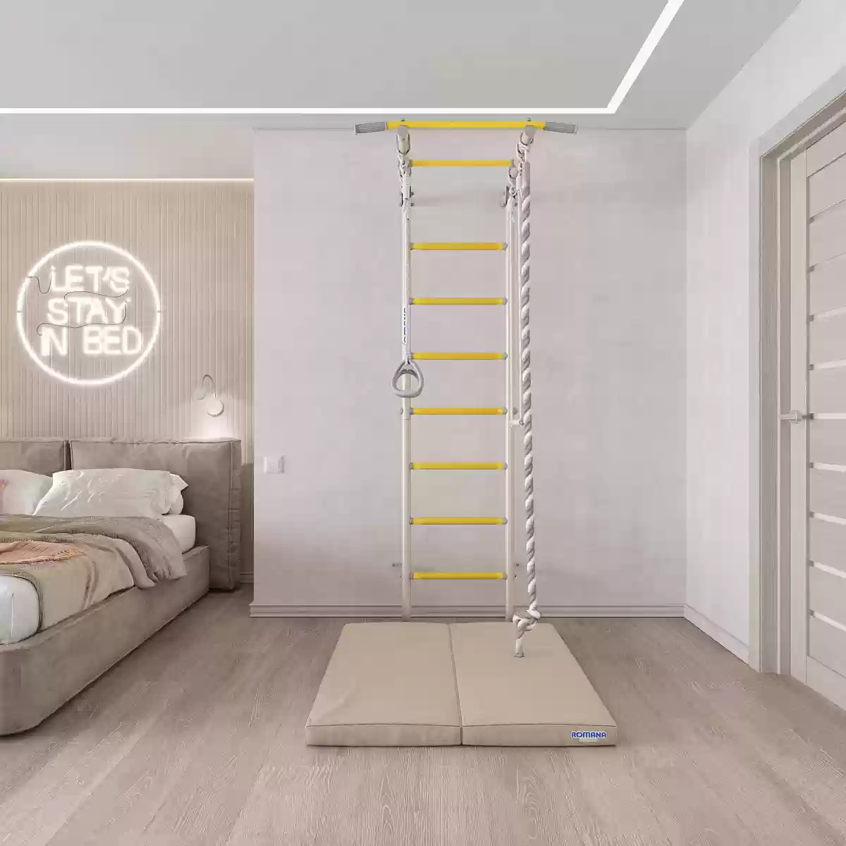 Romana S1 շվեդական պատ սպիտակ, կապույտ, կանաչ, մոխրագույն